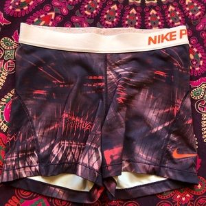 PURPLE & PINK NIKE PRO SHORTS